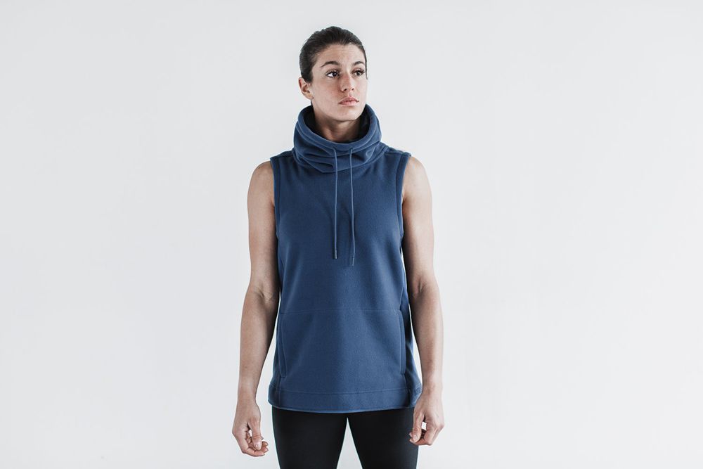 Sans Manches NOBULL Femme Bleu - NOBULL Arctic Cowl,France (9134-RCOSQ)